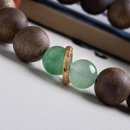 xy0507沉香+南红非洲翠好运纳福手串 商品图6