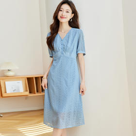 【预售3天】PY 夏日V领收腰优雅连衣裙 &SD3008