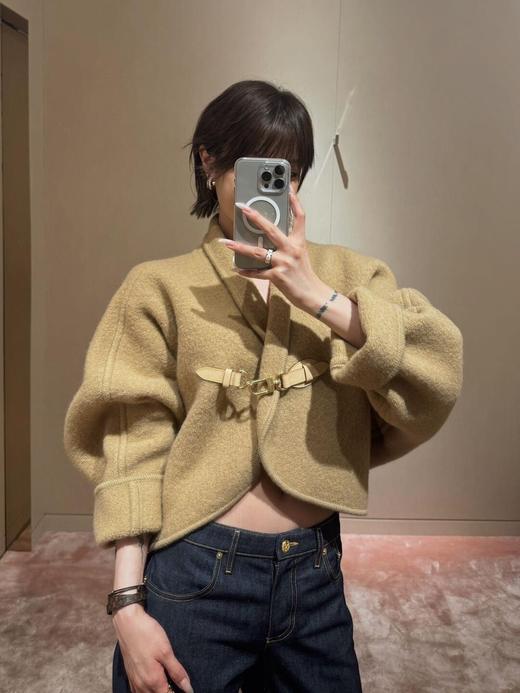 驴家 24FW秋冬新品 金属皮扣羊毛斗篷大衣外套（ZY*MM） 商品图5