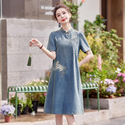 【预售3天】PY 时尚新中式国风连衣裙(适合90-128斤内）&35516 商品图2