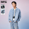 NPC潮牌满印铜币老花翻领牛仔夹克男老钱风牛仔水洗NP57DC08 商品缩略图0