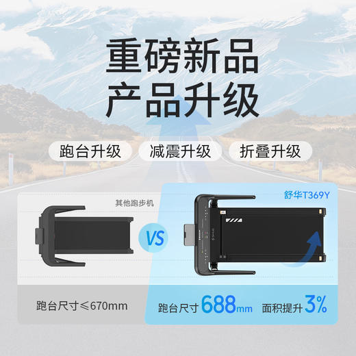 舒华跑步机爬坡家用静音减震小型健身器械全折叠智能电动坡度T369【晋江人才办】 商品图6