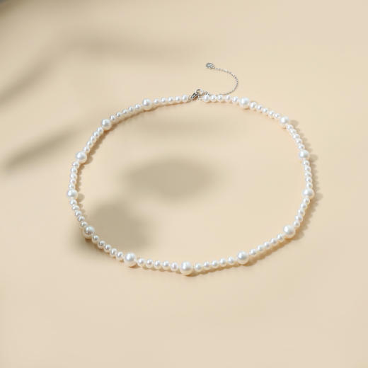 音韵系列 S925银 淡水珍珠项链 4-4.5/6.5-7mm 商品图7