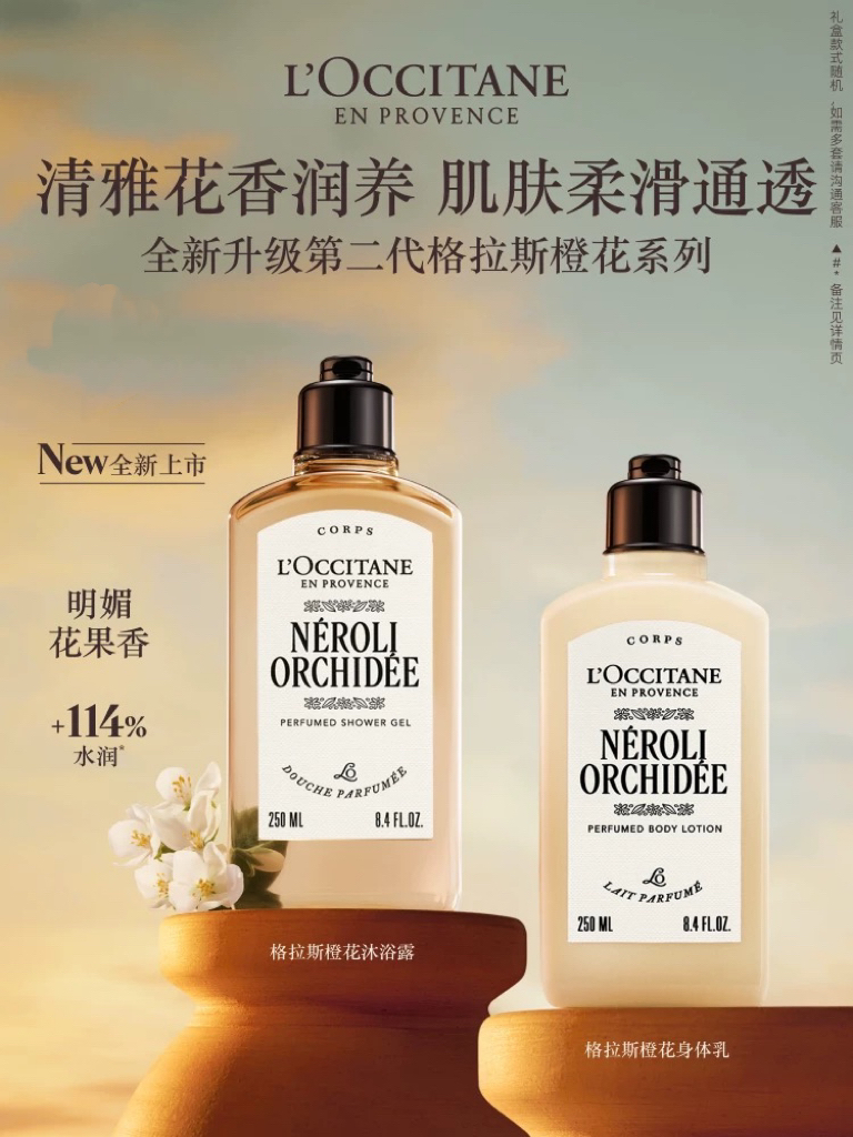 【欧舒丹套组】B1F（橙花沐浴露250ml+橙花身体乳250ml）