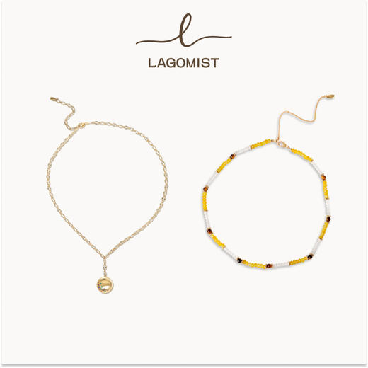 【Lagomist】早餐系列 | 串珠项链金贝果吊坠套装 商品图1