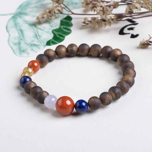 xy0505沉香+南红翡翠青金石葫芦手串 商品图2