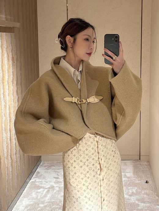 驴家 24FW秋冬新品 金属皮扣羊毛斗篷大衣外套（ZY*MM） 商品图1