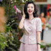 西子/香榭丽影醋酸亚麻假两件拼接贵气小香风连衣裙/CQTJ004 商品缩略图3