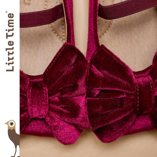 littletime女童皮鞋2025新款儿童百搭丝绒公主鞋女孩蝴蝶结芭蕾鞋 商品图3