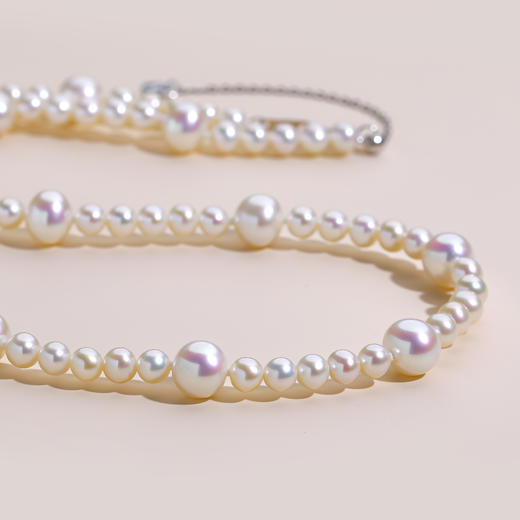 音韵系列 S925银 淡水珍珠项链 4-4.5/6.5-7mm 商品图3