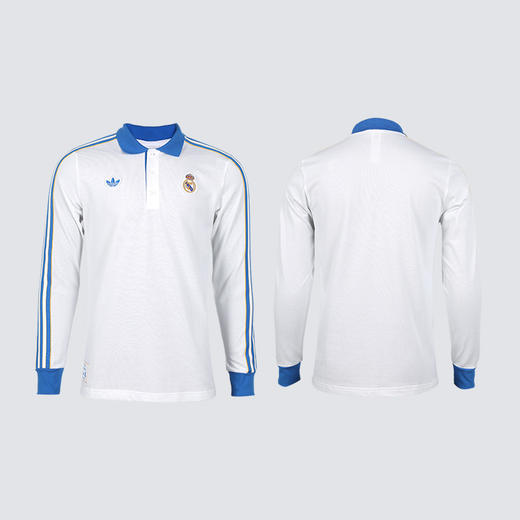 小李子正品ADIDAS阿迪达斯皇马休闲文化长袖POLO衫成人男JN3065 商品图4