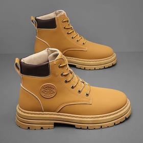 【复古潮流，男人本色！】马丁靴男鞋秋季新款 高帮工装靴子 英伦风短靴 韩版百搭厚底靴子 潮鞋-QB