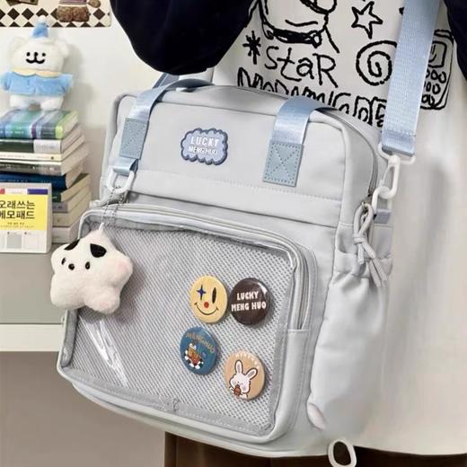 【开学季🔥学院风少女双肩包包】ins超可爱大容量，拉链大口袋，防泼水面料，内里隔层和贴袋，大容量吧唧痛包日系百搭高颜值单肩斜挎包QQ 商品图6