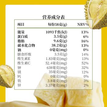 有零有食榴莲冻干58g/袋 泰国金枕头榴莲干网红解馋儿童零食 水果干 /休闲食品 /蜜饯果干 /榴莲干 商品图2