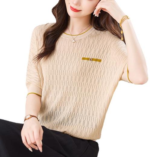 CC37-3006上衣裤子两件套秋季新款中老年妈妈打底衫薄款洋气大码针织衫显瘦 商品图4