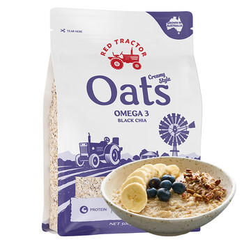 红色拖拉机澳大利亚年货礼品奇亚籽燕麦片即食免煮冲饮谷物早餐麦片 500g/袋 /水饮冲调 /冲饮谷物 /麦片 商品图3