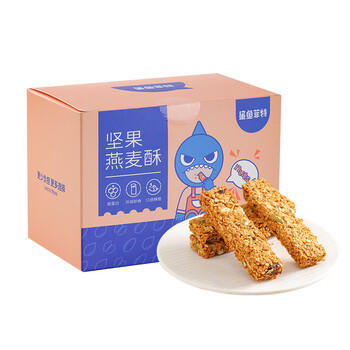 鲨鱼菲特蛋白棒能量棒坚果燕麦棒粗粮饼干办公室休闲零食独立小包装200g*2 /休闲食品 /饼干 /粗粮饼干 商品图1