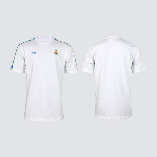 小李子正品ADIDAS阿迪达斯皇马复古风文化短袖T恤成人男JN3064 商品图4