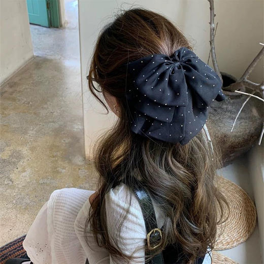 波点款满天星黑纱马尾抓夹纪念日百货门店同款164344803 商品图0