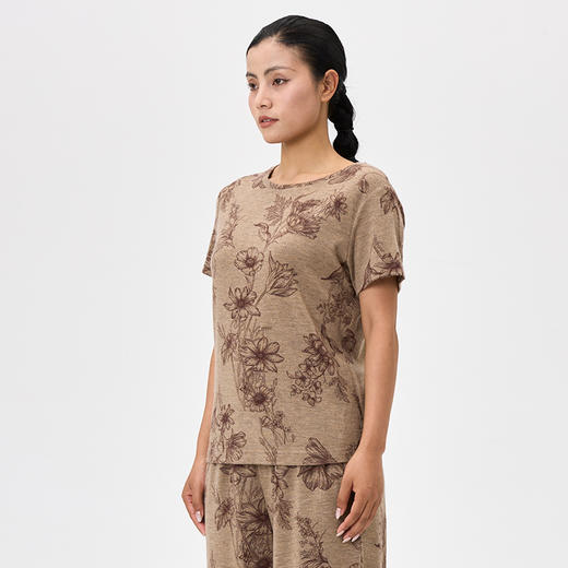 精纺羊绒印花短袖女套衫  SJF97W347N 商品图3