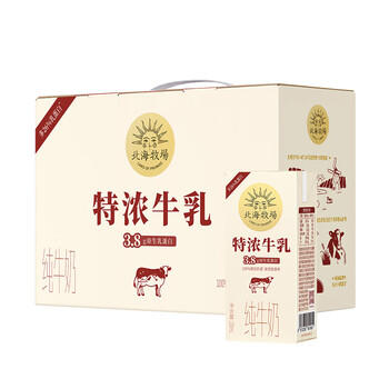 北海牧场 特浓牛乳纯牛奶200ml*12盒 3.8g原生乳蛋白自带甜感高钙奶礼盒装 /水饮冲调 /常温奶 /基础牛奶 商品图2