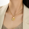 油画风金框向日葵项链复古优雅淡水珍珠花朵颈链新款项饰P02904 商品缩略图0