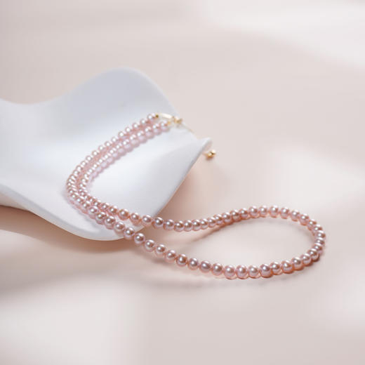 曼塔玫瑰系列 G18K金淡水珍珠项链 3.5-4.5mm 商品图1