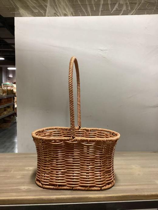 单个藤编花篮圆形 商品图1