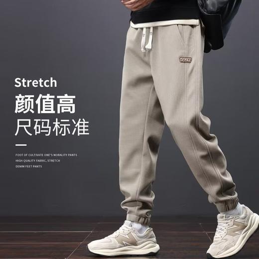 秋款上新！【日系设计，束脚宽松运动！】男士裤子秋冬款 日系束脚宽松运动抽绳卫裤 加绒加厚保暖休闲长裤子-QB 商品图2