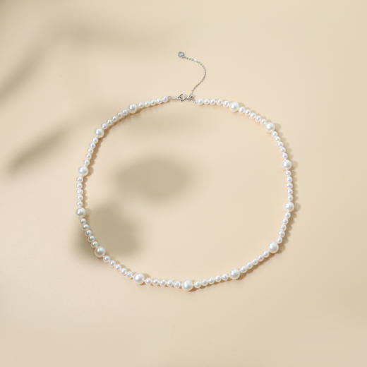 音韵系列 S925银 淡水珍珠项链 4-4.5/6.5-7mm 商品图8