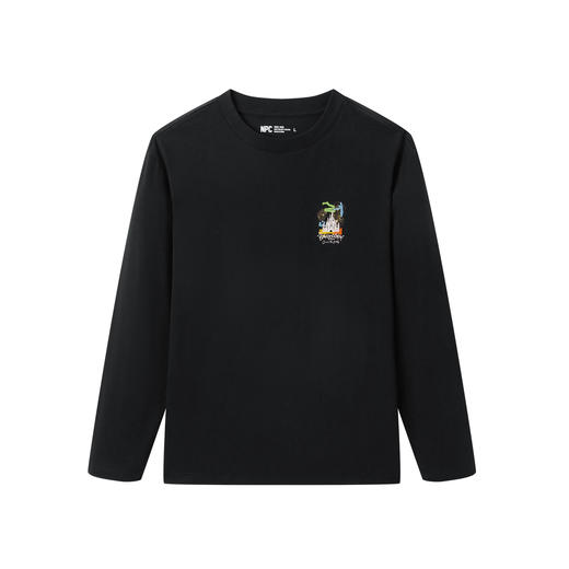 NPC潮牌100%棉城堡印花圆领长袖T恤光变男秋季宽松舒适NP57TL43 商品图5