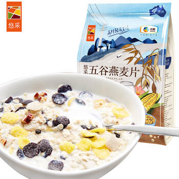 悠采中粮五谷燕麦片600g（30g*20袋）高纤全谷物烘焙 冲泡速食代餐 /水饮冲调 /冲饮谷物 /混合麦片 商品图3