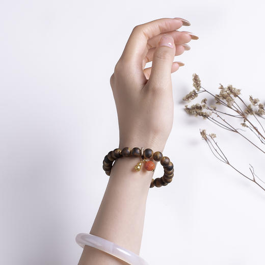 xy0509虎皮纹沉香+南红回纹珠手串 商品图8
