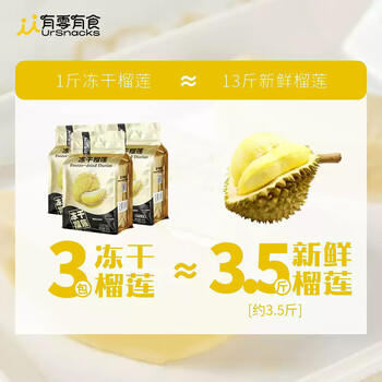 有零有食榴莲冻干58g/袋 泰国金枕头榴莲干网红解馋儿童零食 水果干 /休闲食品 /蜜饯果干 /榴莲干 商品图1