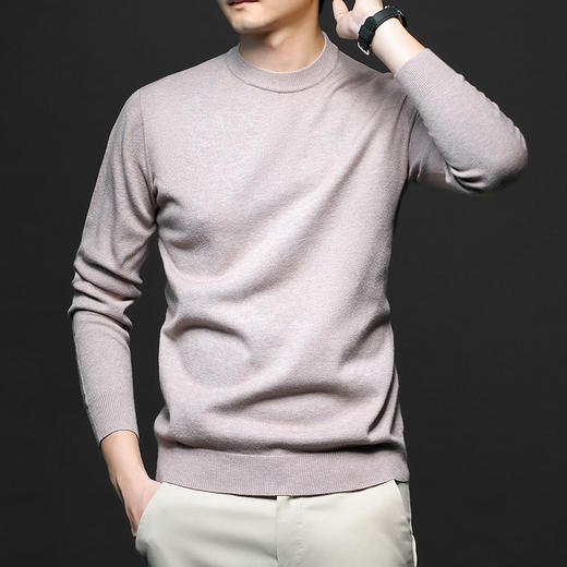 秋款上新！【蓄热保暖，无惧寒冷！】秋冬季新款 中青年男士仿羊毛一线成衣 无缝圆领纯色打底 针织毛衣男-QB 商品图9