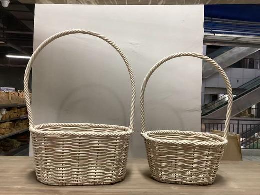 白色套二藤编手提篮 商品图0