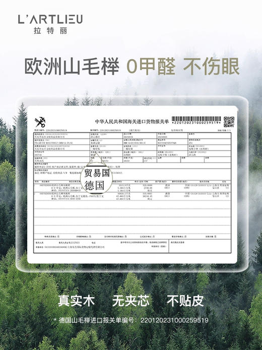 拉特丽儿童学习桌小学生书桌可升降桌子实木写字桌 商品图2