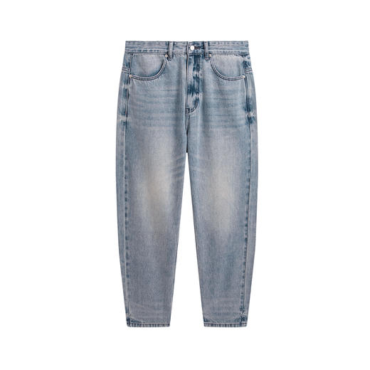 NPC潮牌重磅水洗猫须锥形牛仔裤男复古定制皮标秋季新款NP57DT11 商品图5