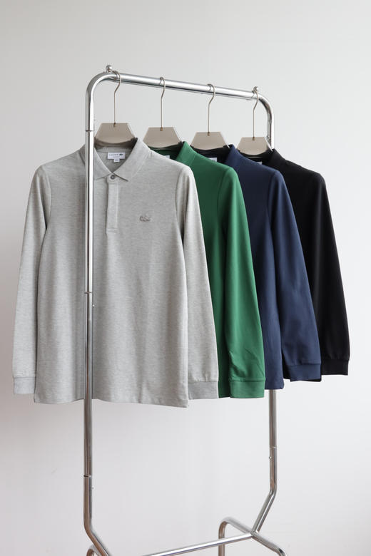 L.A.C 同色标 长袖翻领POLO衫 CX202 商品图3