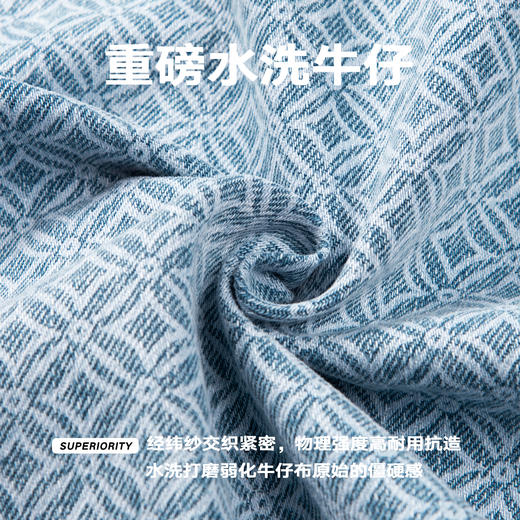 NPC潮牌满印铜币老花翻领牛仔夹克男老钱风牛仔水洗NP57DC08 商品图4