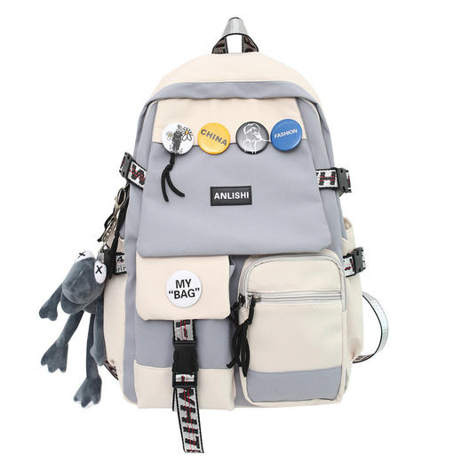 书包女大学生韩版高中旅行双肩包男初中生ins日系大容量电脑背包 商品图4