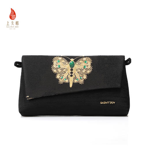 SAINTJOY/上久楷 新中式 女式斜背包 黑金绿蝴蝶  BWS25B1101 商品图0