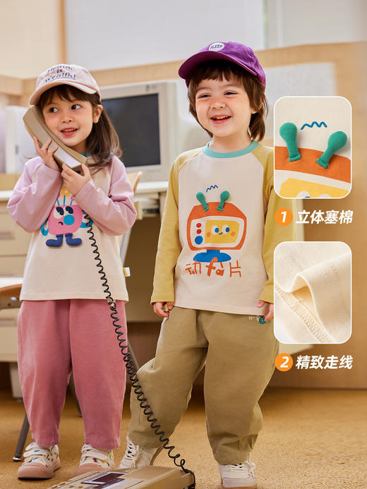 【秋季清促】【5A抑菌】嘟嘟家儿童T恤秋装宝宝长袖上衣秋季立体卡通女童衣服T4CCT003 商品图2