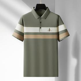 男士POLO衫夏季新款高品质精美绣花条纹短袖上衣    PSL-PSL7397