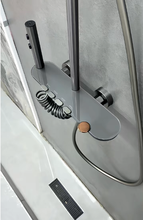 5960全铜圣玛丽四档按键花洒-枪灰