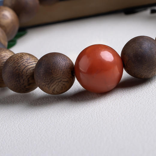 xy0507沉香+南红非洲翠好运纳福手串 商品图5