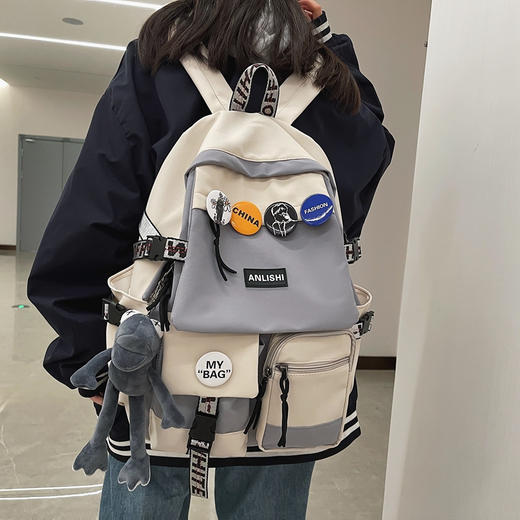 书包女大学生韩版高中旅行双肩包男初中生ins日系大容量电脑背包 商品图1