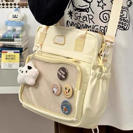 【开学季🔥学院风少女双肩包包】ins超可爱大容量，拉链大口袋，防泼水面料，内里隔层和贴袋，大容量吧唧痛包日系百搭高颜值单肩斜挎包QQ 商品图4