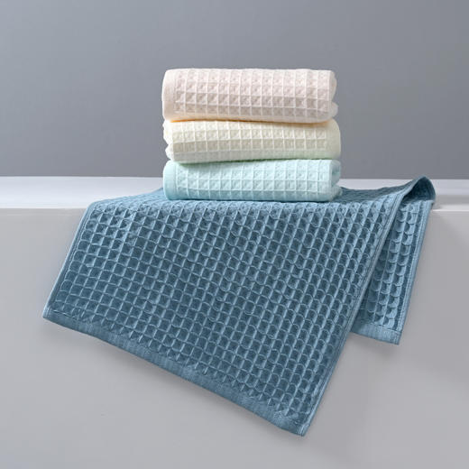 【品牌直发】加倍生活 全棉A类华夫格毛巾浴巾套巾 3D蜂窝结构 甄选新疆长绒棉 商品图5