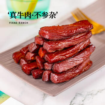 1号牧场 手撕风干牛肉干 原味 300g 袋装 约6成风干 休闲零食 稍软 /休闲食品 /肉类零食 /牛肉类 商品图1